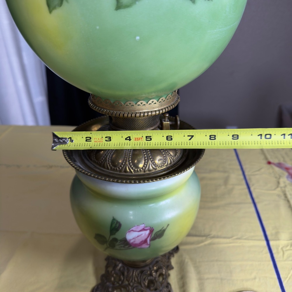 VTG Patti Smith Signed 1989 Hand Painted GWTW Double Globe Electrified Oil Lamp - Picture 16 of 16